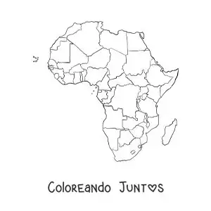 Imagen para colorear de mapa político de África