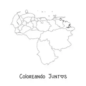 Imagen para colorear de mapa político de Venezuela
