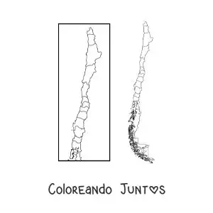 Imagen para colorear de mapa político de Chile
