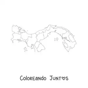 Imagen para colorear de mapa político de Panamá