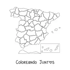 Imagen para colorear de mapa político de España