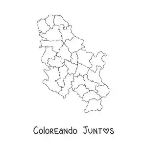 Imagen para colorear de mapa político de Serbia