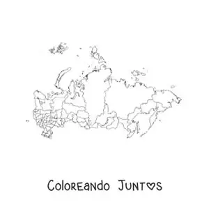 Imagen para colorear de mapa político de Rusia