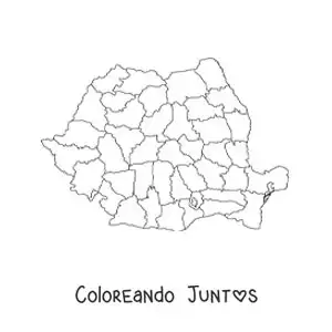 Imagen para colorear de mapa político de Rumania