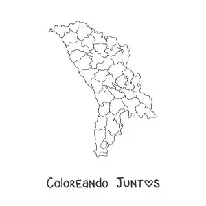 Imagen para colorear de mapa político de Moldavia