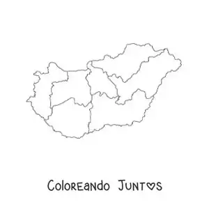 Imagen para colorear de mapa político de Hungría