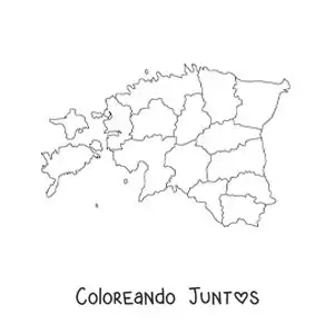 Imagen para colorear de mapa político de Estonia