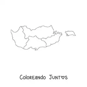Imagen para colorear de mapa político de Chipre