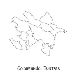 Imagen para colorear de mapa político de Azerbaiyán