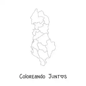 Imagen para colorear de mapa político de Albania