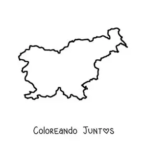 Imagen para colorear de mapa de Eslovenia