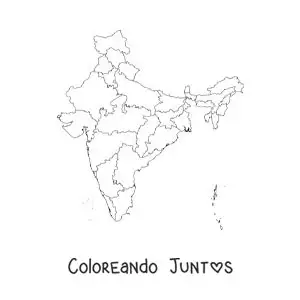 Imagen para colorear de mapa político de la India
