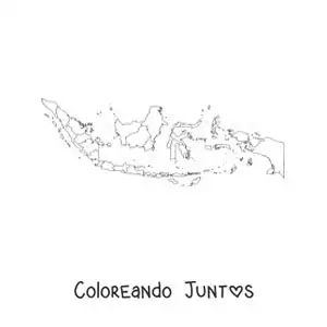 Imagen para colorear de mapa político de Indonesia