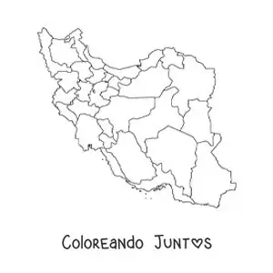 Imagen para colorear de mapa político de Irán