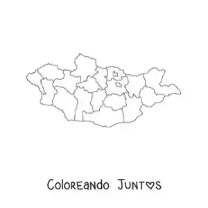 Imagen para colorear de mapa político de Mongolia