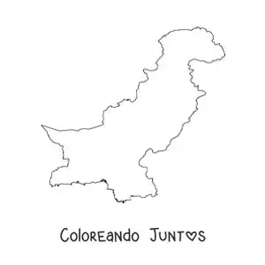 Imagen para colorear de mapa político de Pakistán