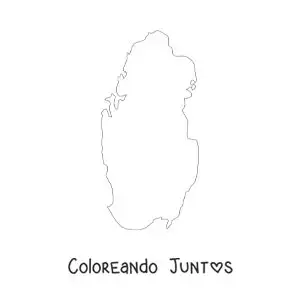 Imagen para colorear de mapa político de Catar