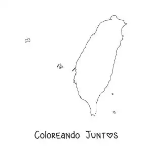 Imagen para colorear de mapa político de Taiwán