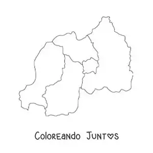 Imagen para colorear de mapa político de Ruanda