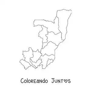 Imagen para colorear de mapa político del Congo