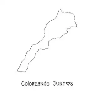 Imagen para colorear de mapa político de Marruecos