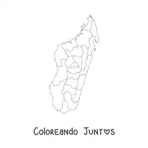 Imagen para colorear de mapa político de Madagascar
