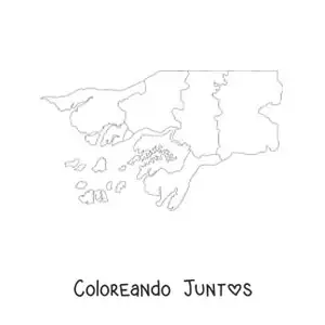 Imagen para colorear de mapa político de Guinea-Bisáu