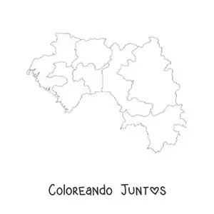 Imagen para colorear de mapa político de Guinea