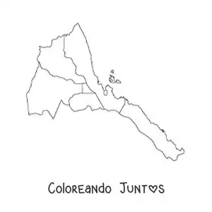 Imagen para colorear de mapa político de Eritrea