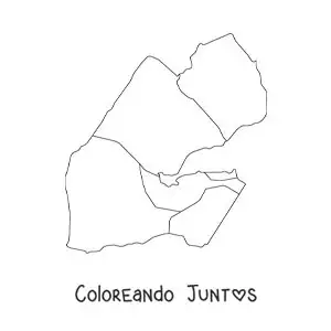 Imagen para colorear de mapa político de Yibuti