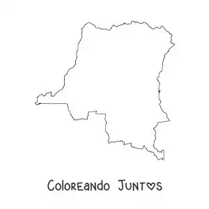 Imagen para colorear de mapa político de la República Democrática del Congo