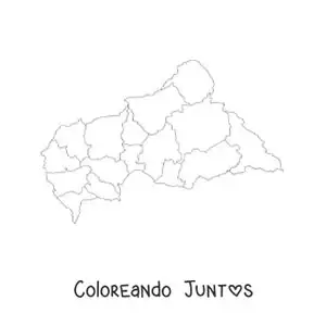 Imagen para colorear de mapa político de la República Centroafricana