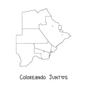 Imagen para colorear de mapa político de Botsuana
