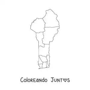 Imagen para colorear de mapa político de Benín