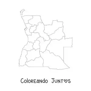Imagen para colorear de mapa político de Angola