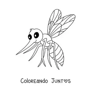 Imagen para colorear de un zancudo animado