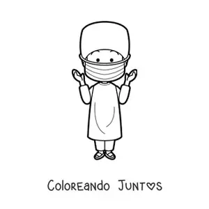 Imagen para colorear de un médico cirujano animado
