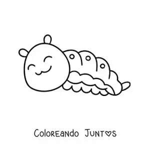 Imagen para colorear de una oruga sonriente