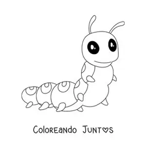 Imagen para colorear de una oruga animada grande