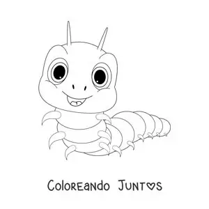 Imagen para colorear de una oruga animada