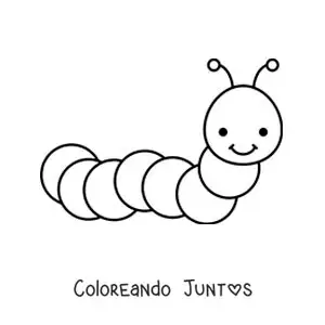 Imagen para colorear de una oruga infantil fácil