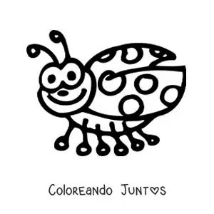 Imagen para colorear de una mariquita infantil