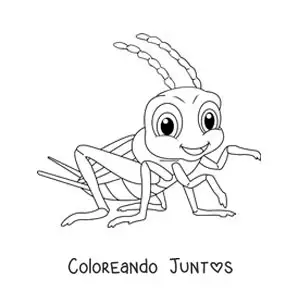 Imagen para colorear de un grillo animado