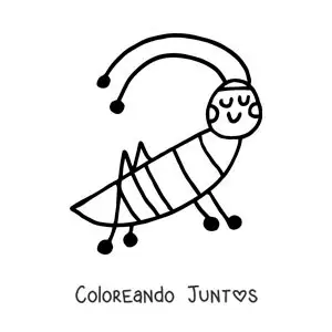 Imagen para colorear de un grillo animado fácil