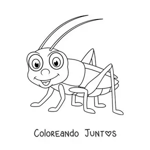 Imagen para colorear de un grillo en caricatura