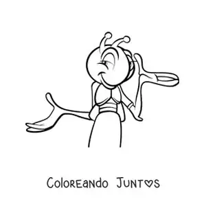 Imagen para colorear de un grillo animado en caricatura