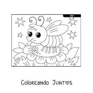 Mosca doméstica animada en una flor