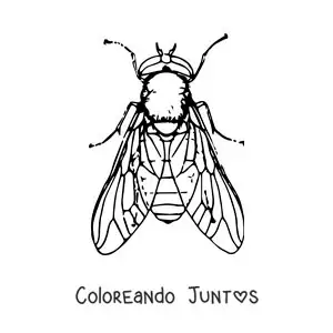 Imagen para colorear de una mosca doméstica realista grande