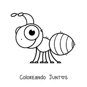 Imagen para colorear de una hormiga kawaii grande