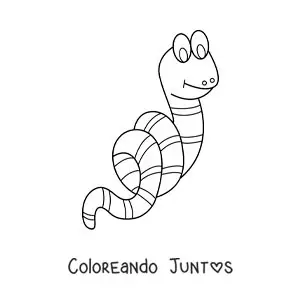 Imagen para colorear de lombriz animada